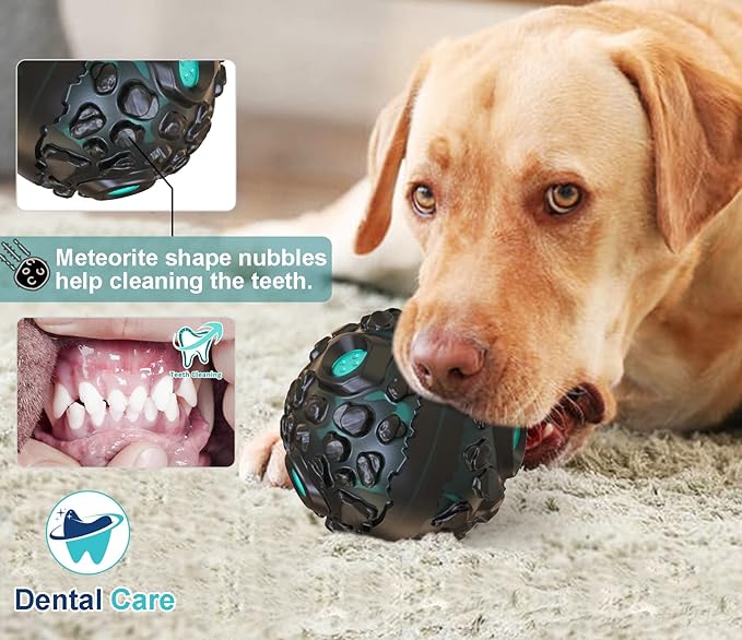Interactive Meteorite Fetch Dog Ball with Fun Squeaky Giggle Sound (Medium / Small Dog)-Fit &amp; Go Pets