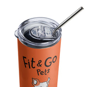 Steel Tumbler with Straw-Fit &amp; Go Pets